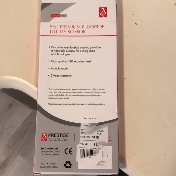 Prestige Medical Non-Stick Fluoride Coating Scissors- Black - Picture 2 of 2